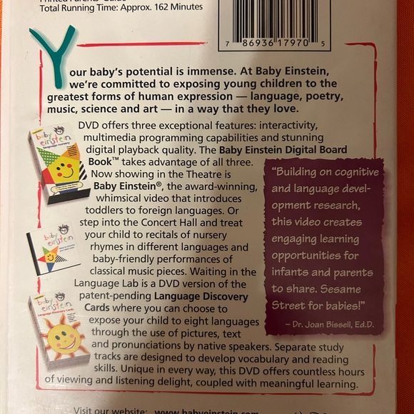 BABY EINSTEIN ~LANGUAGE NURSERY~VISUAL & MULTILINGUAL EXPERIENCES ~ DVD, 2002 - Picture 2 of 4